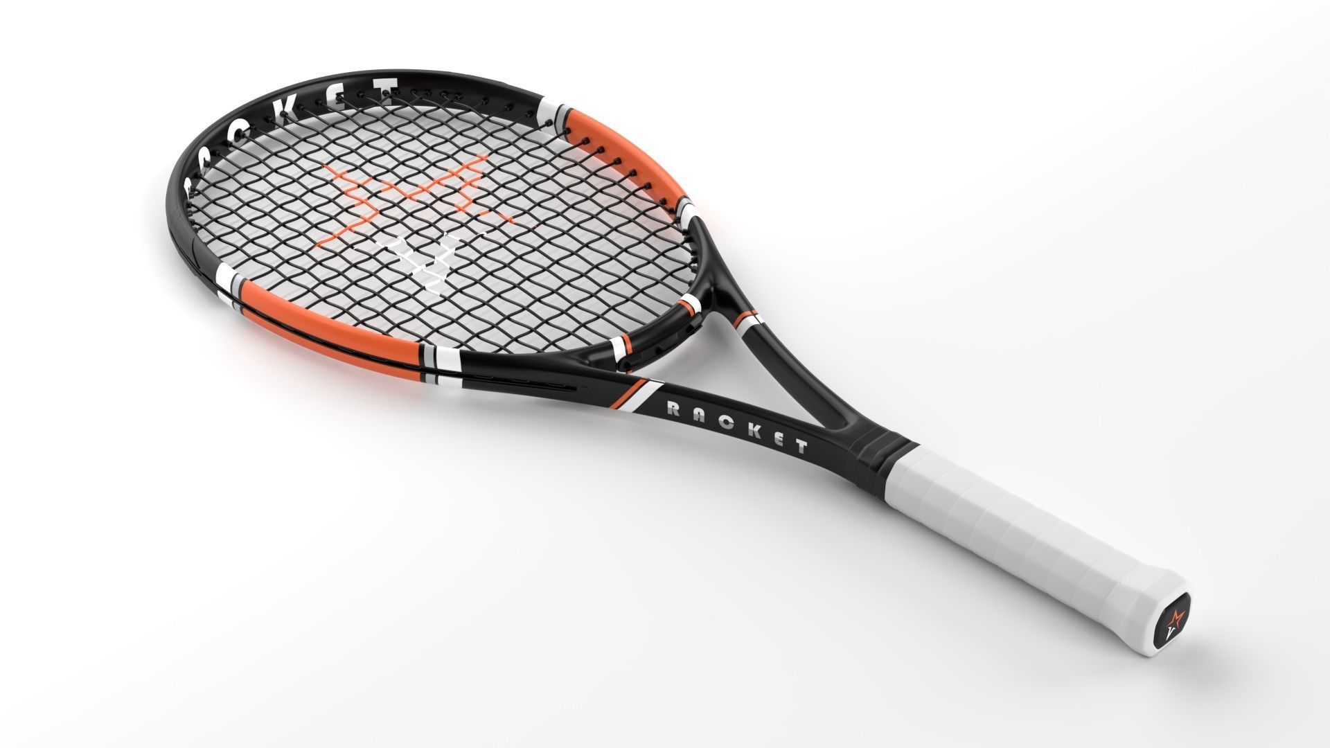 Tennis Racket Low-poly 3D model_4