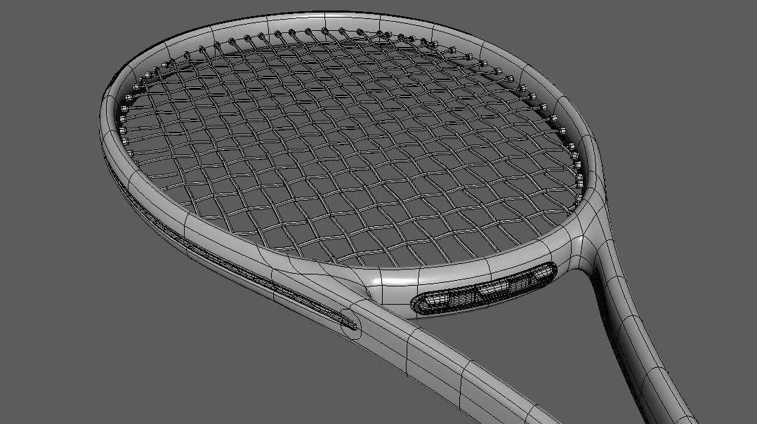 Tennis Racket Low-poly 3D model_16