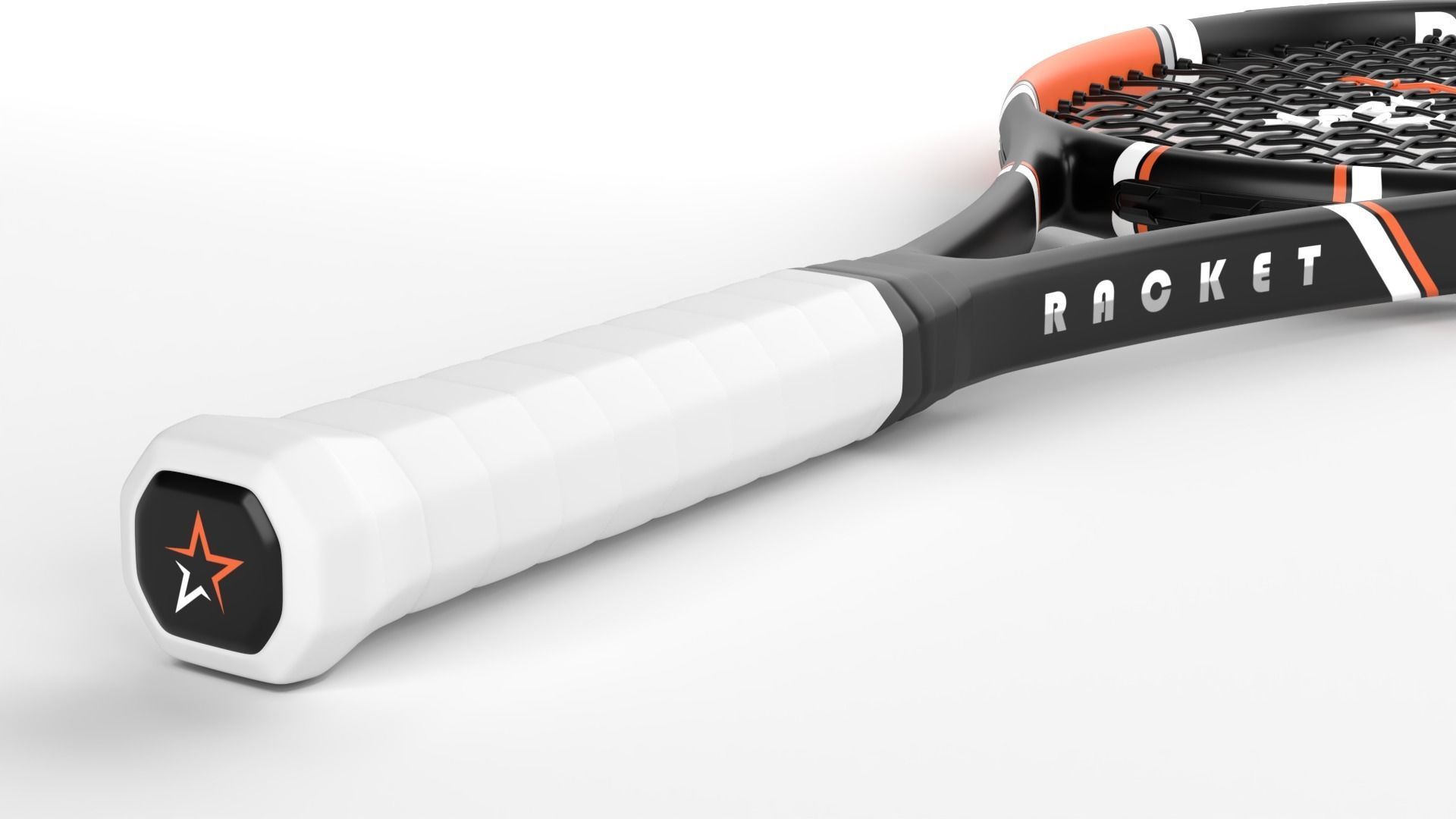 Tennis Racket Low-poly 3D model_6