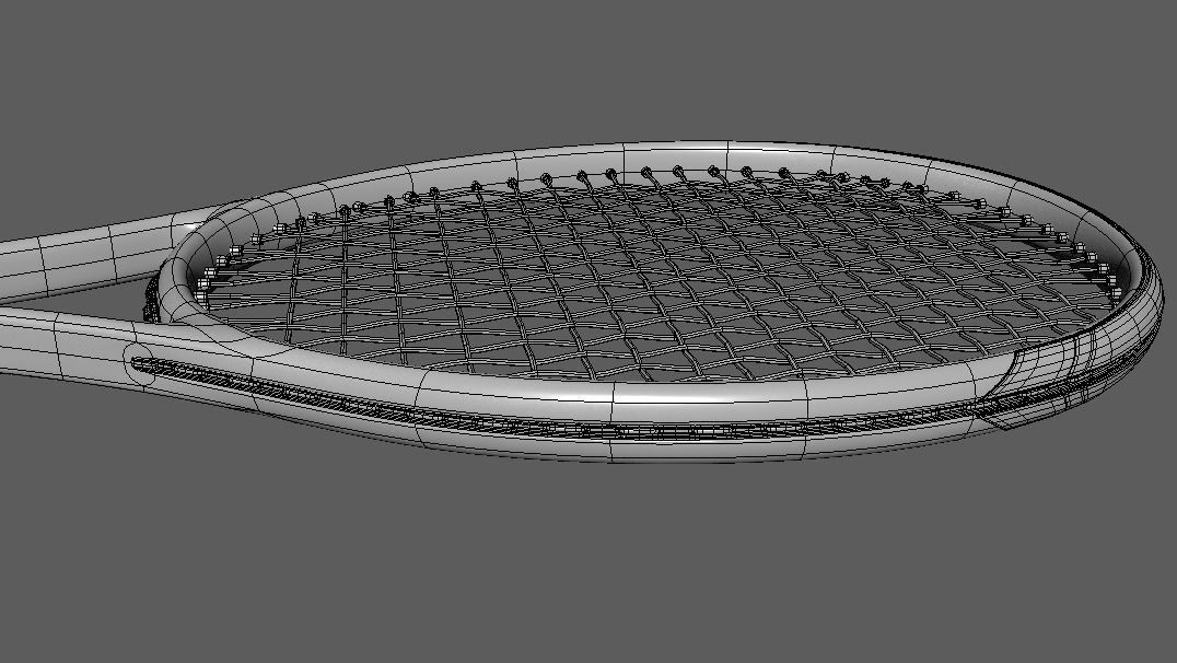 Tennis Racket Low-poly 3D model_12