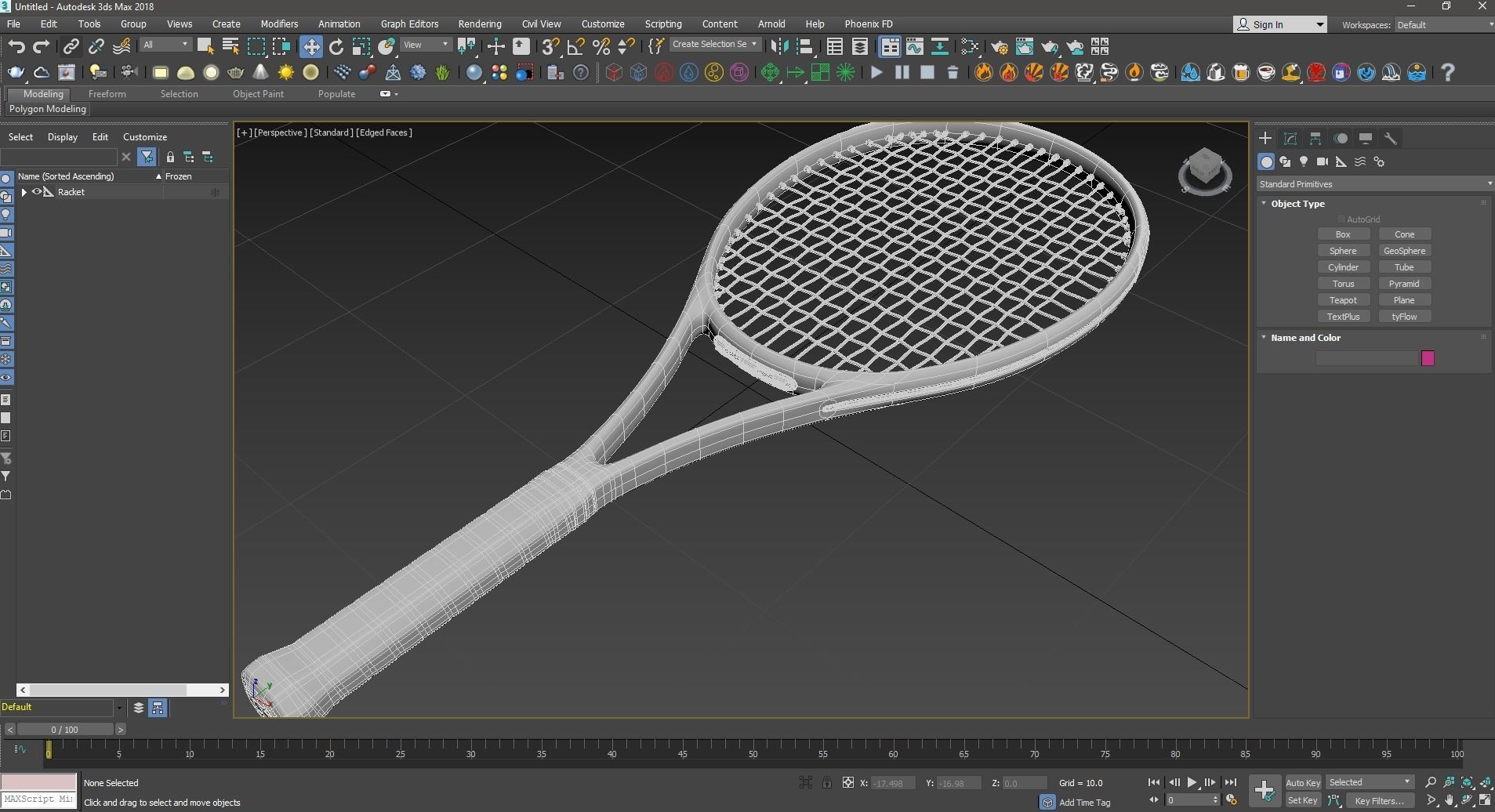Tennis Racket Low-poly 3D model_18