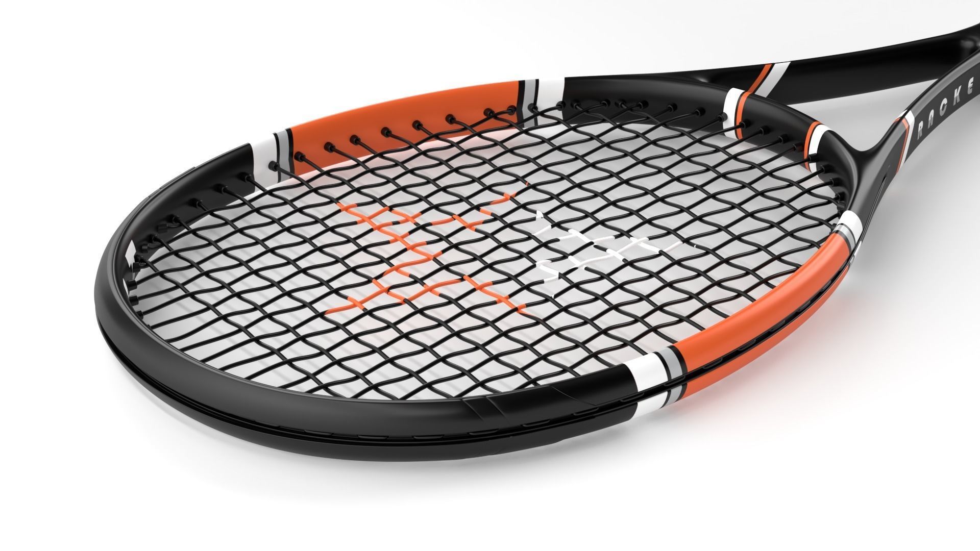Tennis Racket Low-poly 3D model_7