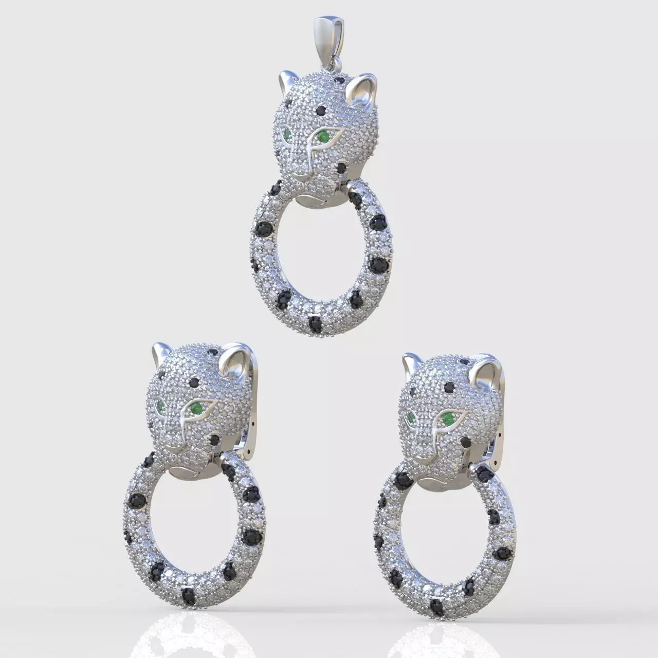 Earring and Pendant Set 3D printable model 0077 3D Model Collection_0