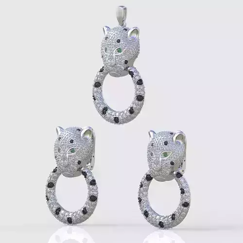 Earring and Pendant Set 3D printable model 0077