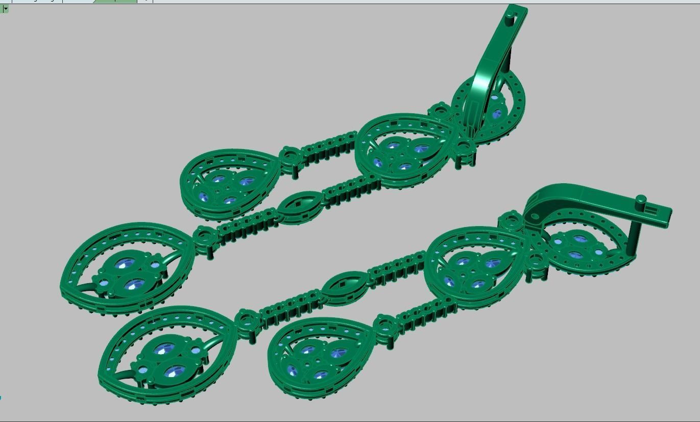 Earring model 0334 3D printable model-10 3D print model_16