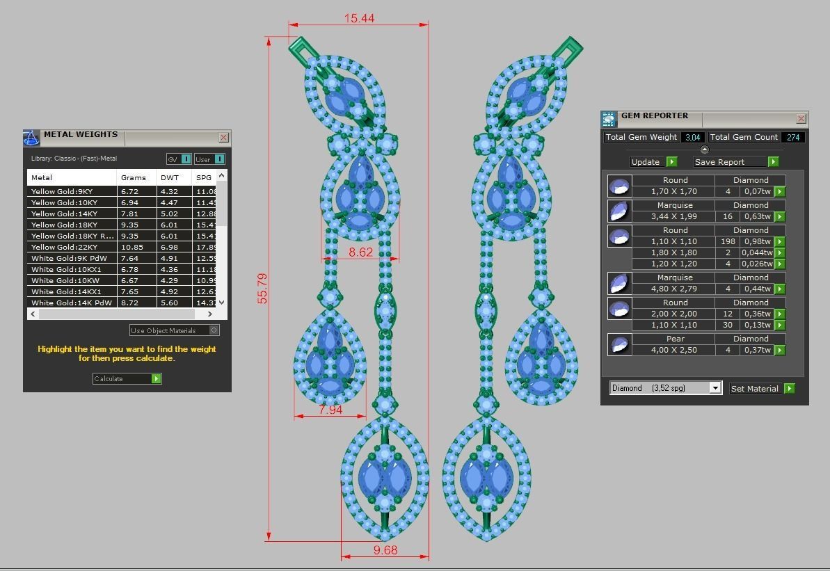 Earring model 0334 3D printable model-10 3D print model_14