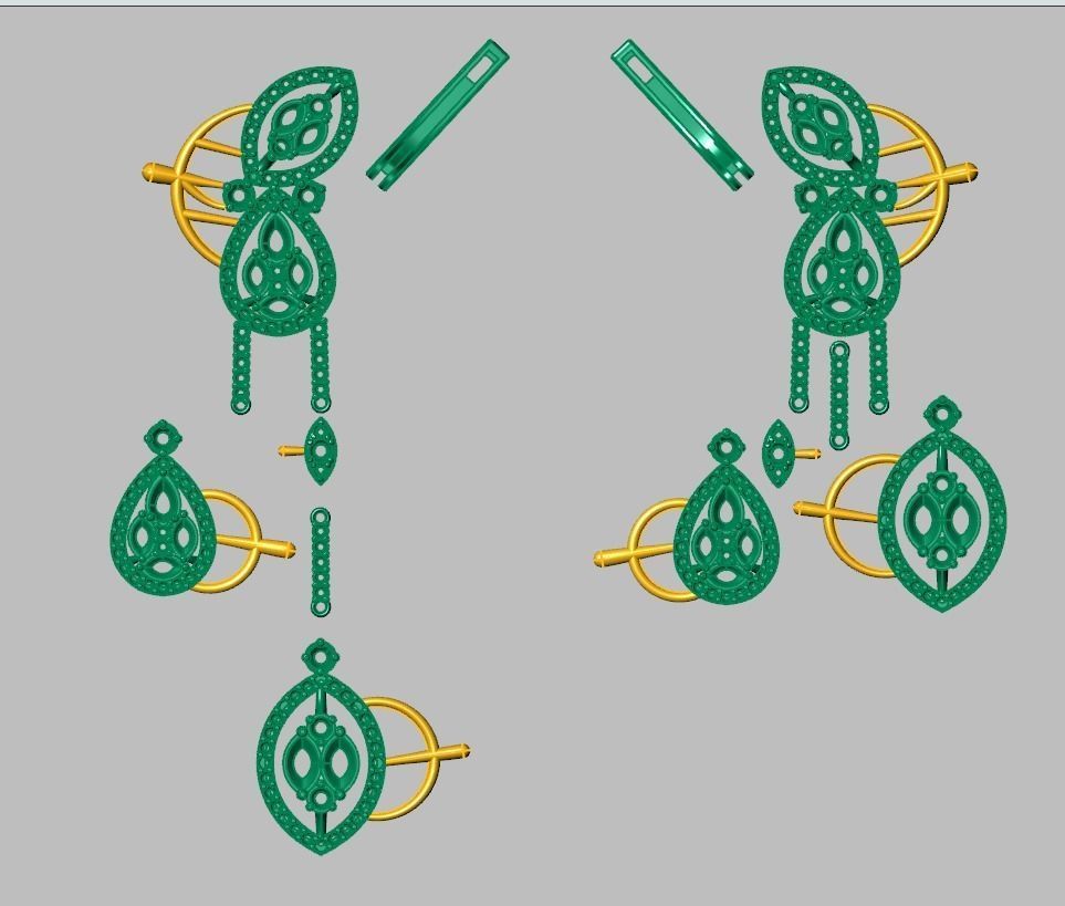 Earring model 0334 3D printable model-10 3D print model_19