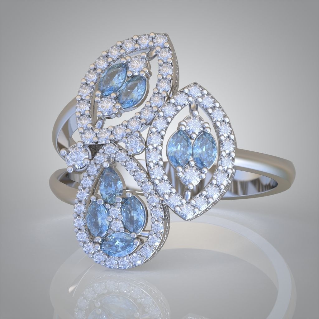 Diamond ring 0573 3D printable model 12 3D print model_9