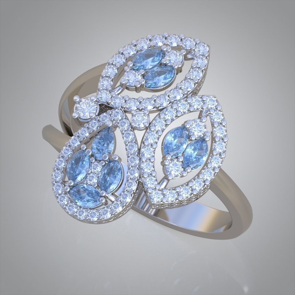 Diamond ring 0573 3D printable model 12 3D print model_3