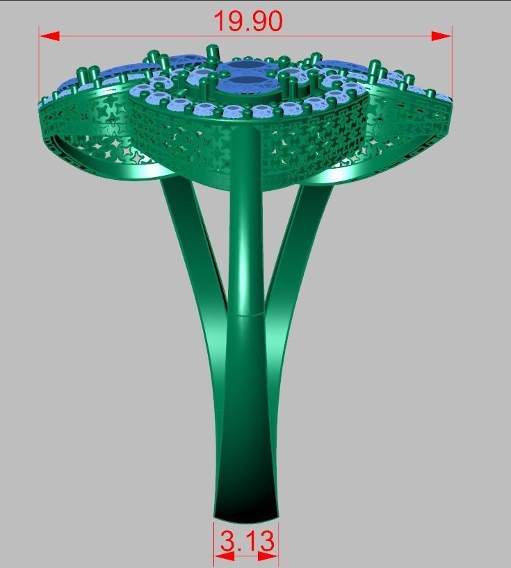 Diamond ring 0573 3D printable model 12 3D print model_17