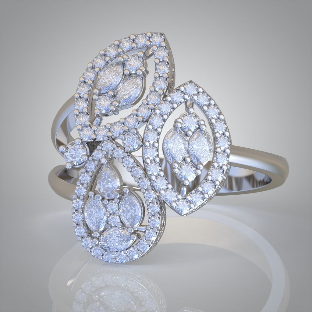 Diamond ring 0573 3D printable model 12 3D print model_8