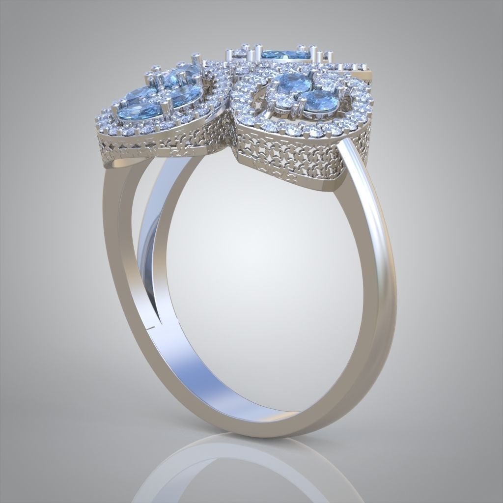 Diamond ring 0573 3D printable model 12 3D print model_4