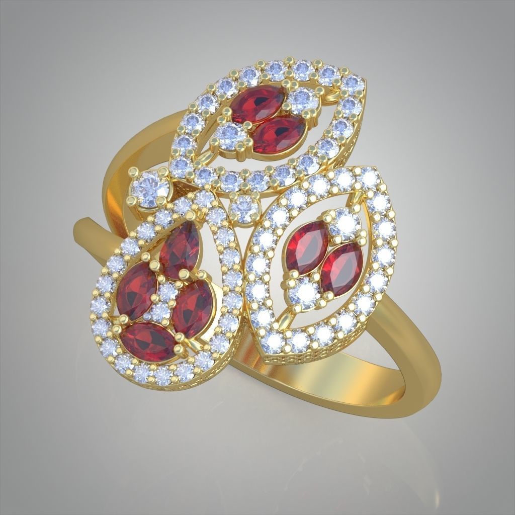 Diamond ring 0573 3D printable model 12 3D print model_2