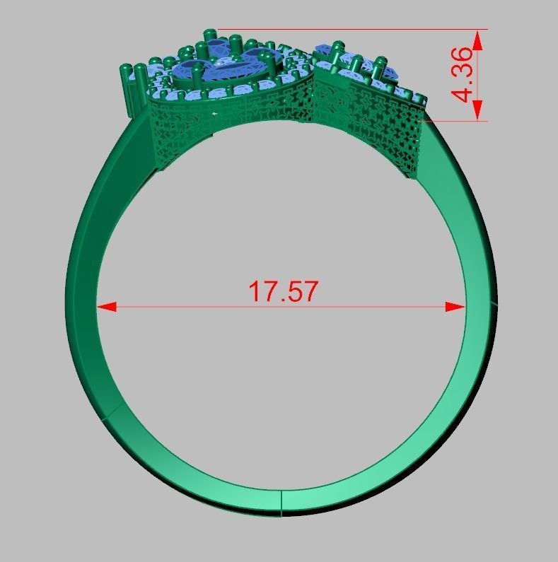 Diamond ring 0573 3D printable model 12 3D print model_19