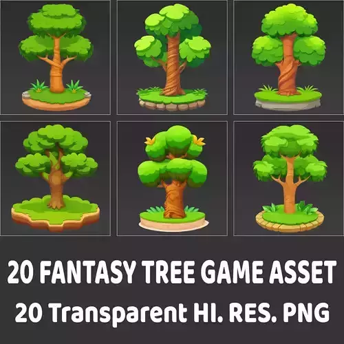 20 Fantasy Tree Game Asset Texture