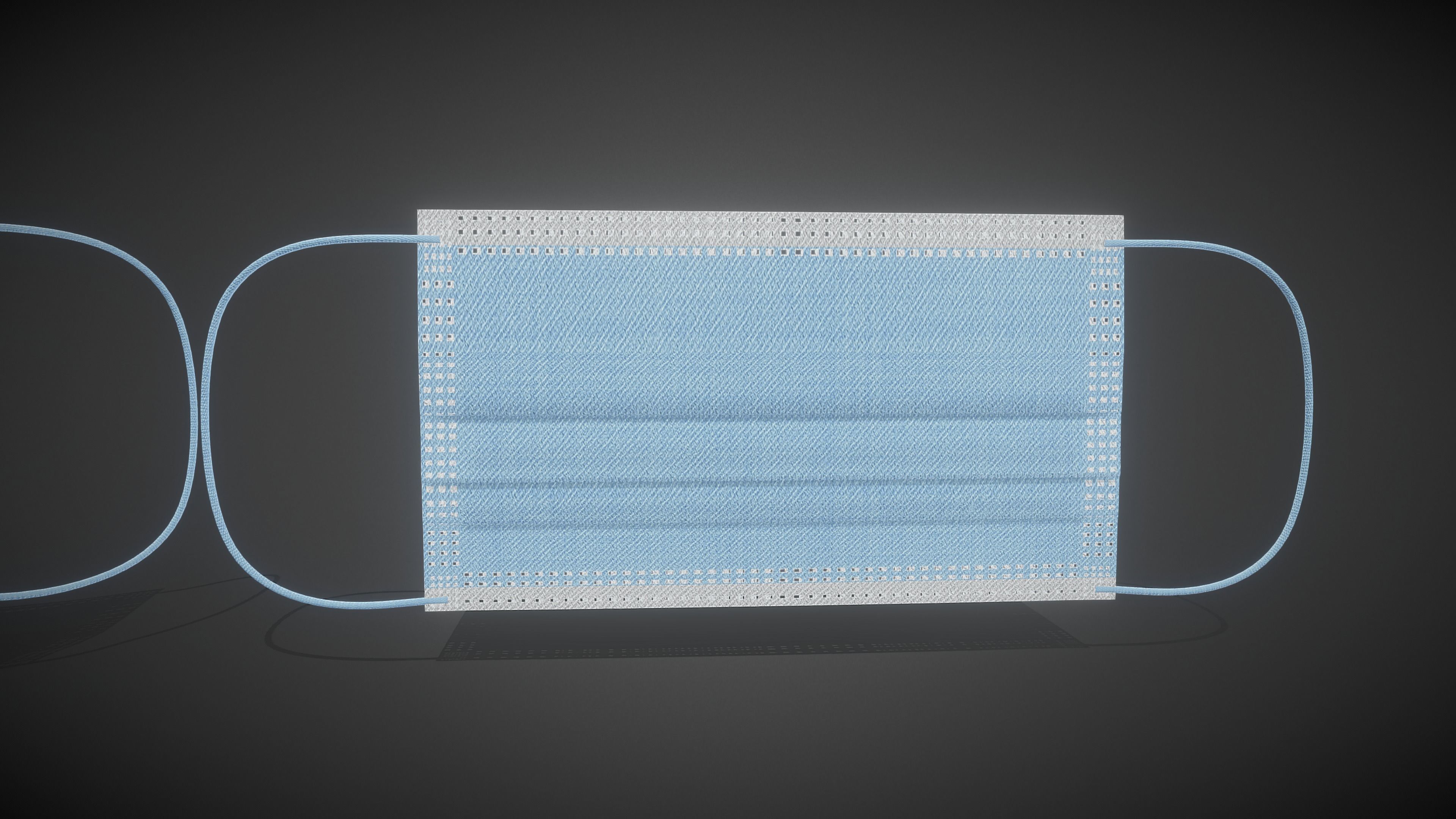 Disposable Medical Mask Low-poly 3D model_3
