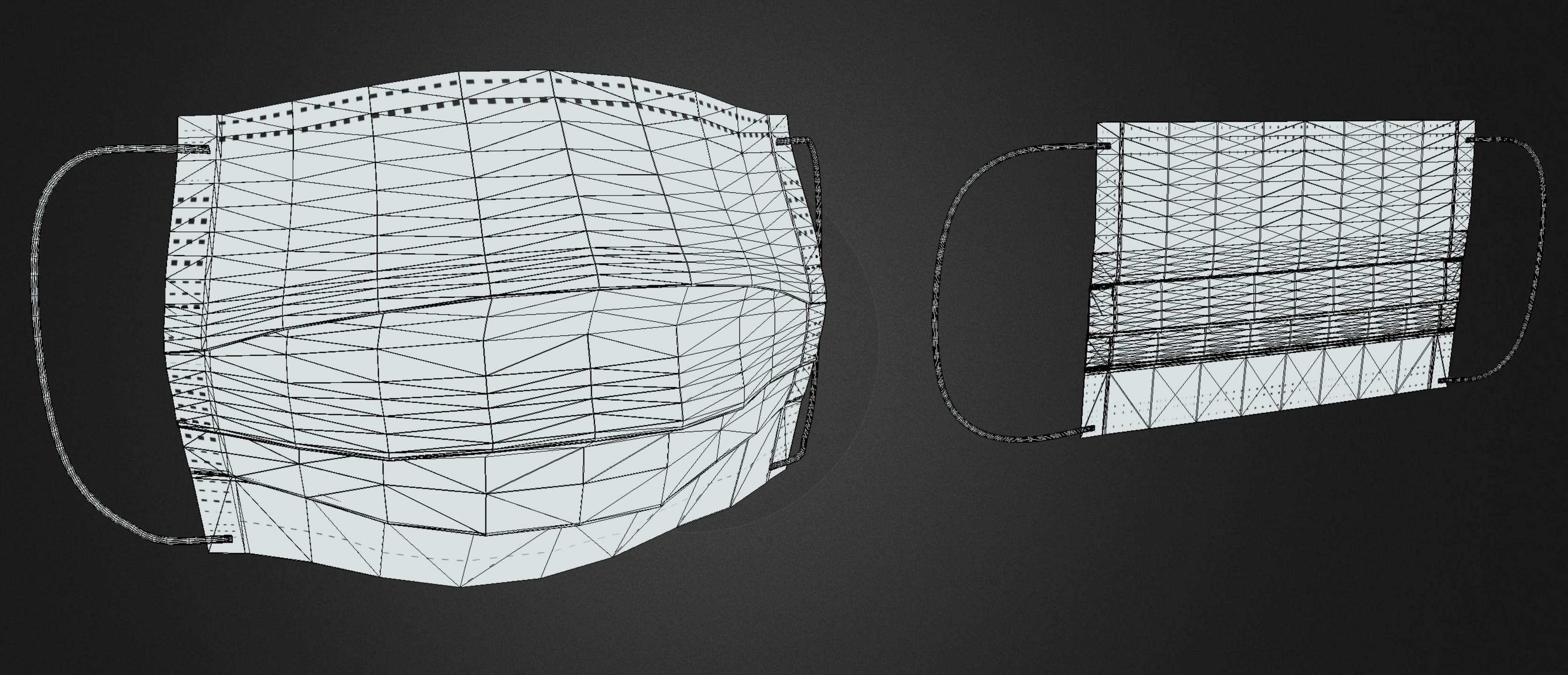 Disposable Medical Mask Low-poly 3D model_6