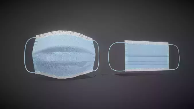 Disposable Medical Mask Low-poly 3D model