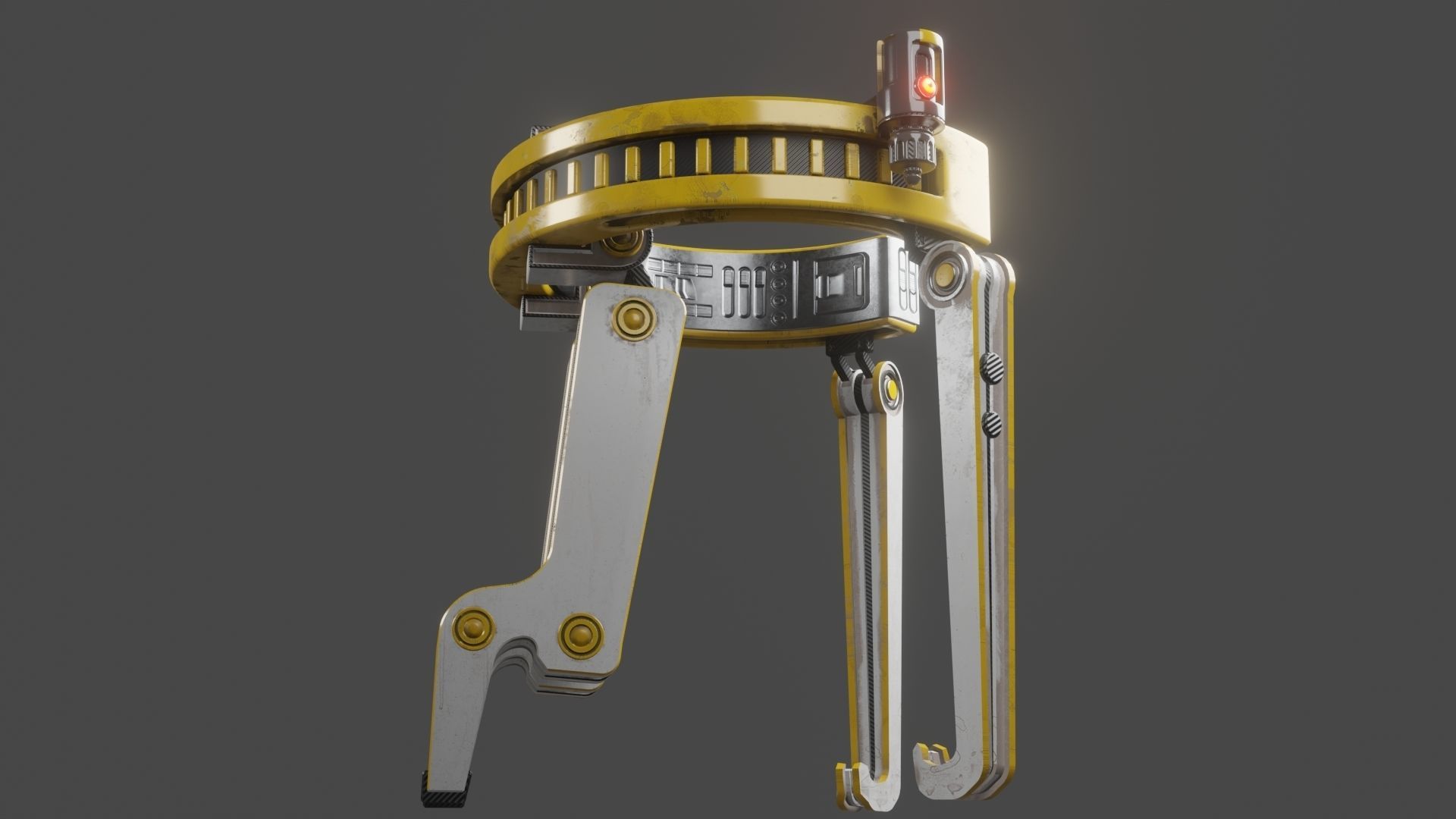 Yellow Robot Sci-fi 3D model_32