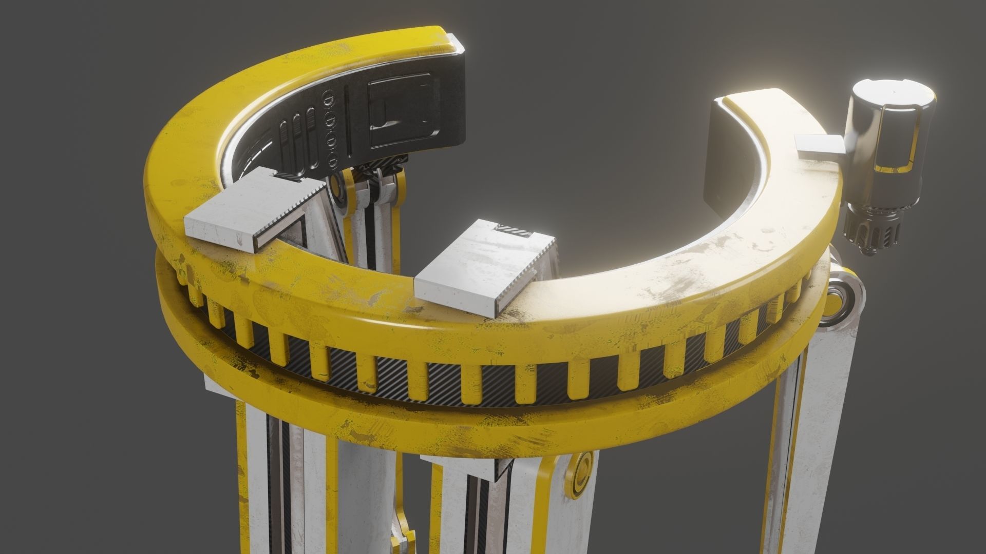 Yellow Robot Sci-fi 3D model_55