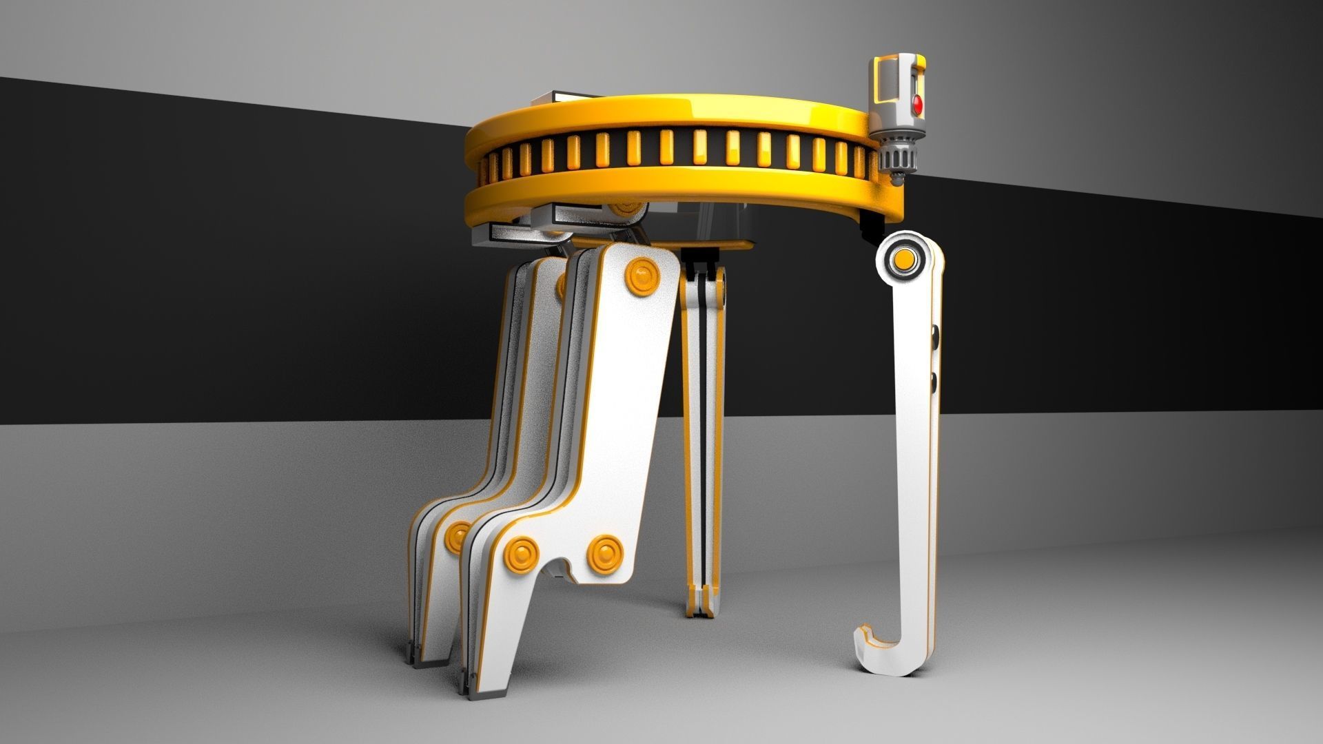 Yellow Robot Sci-fi 3D model_105