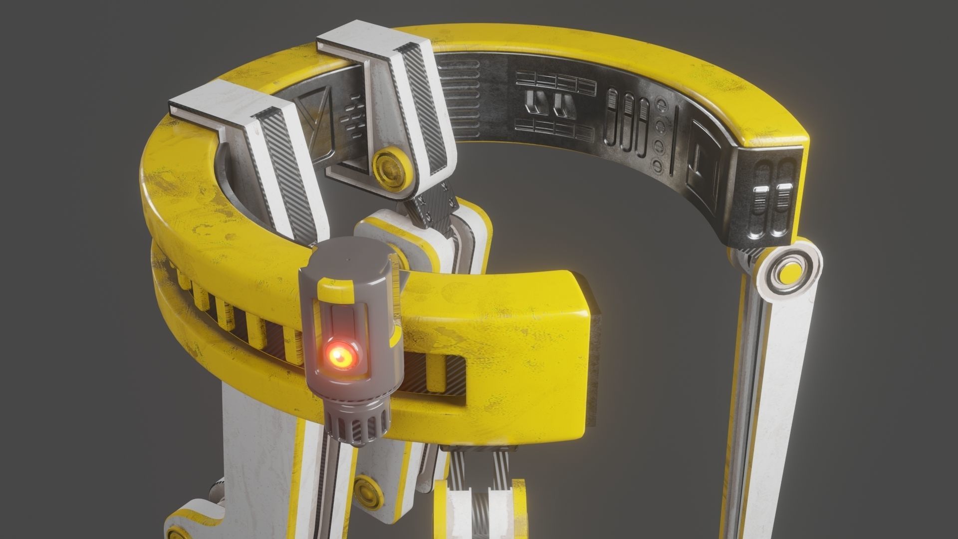 Yellow Robot Sci-fi 3D model_26