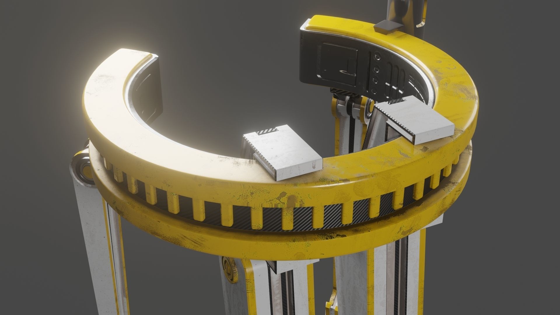 Yellow Robot Sci-fi 3D model_80