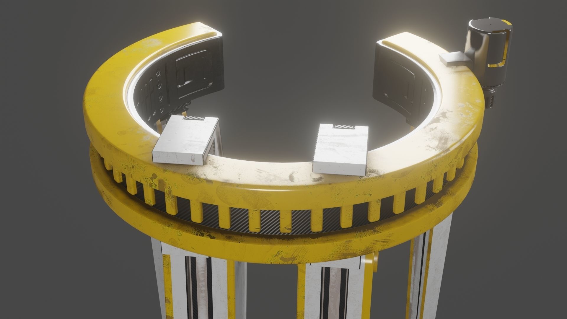 Yellow Robot Sci-fi 3D model_61