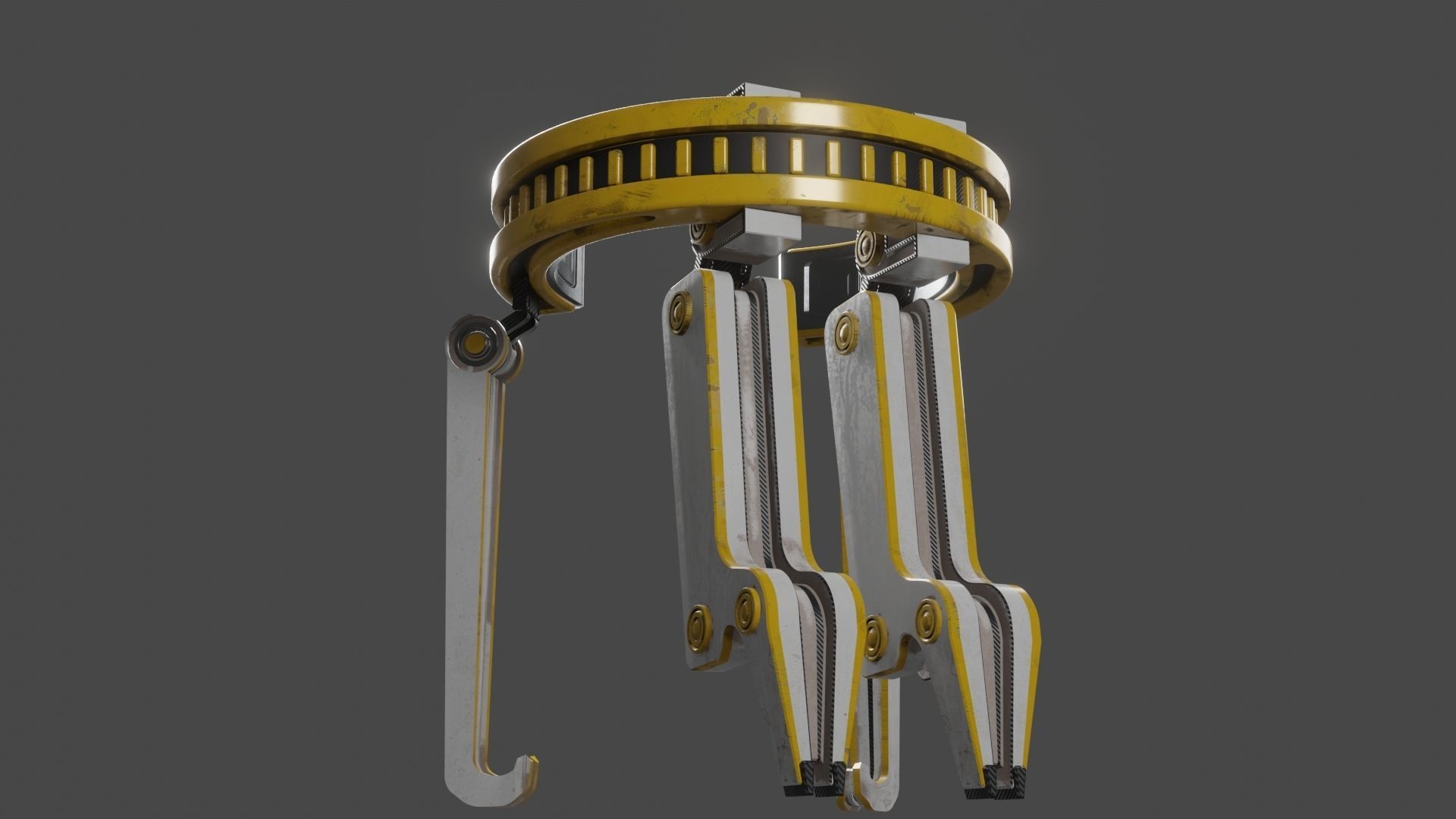 Yellow Robot Sci-fi 3D model_67