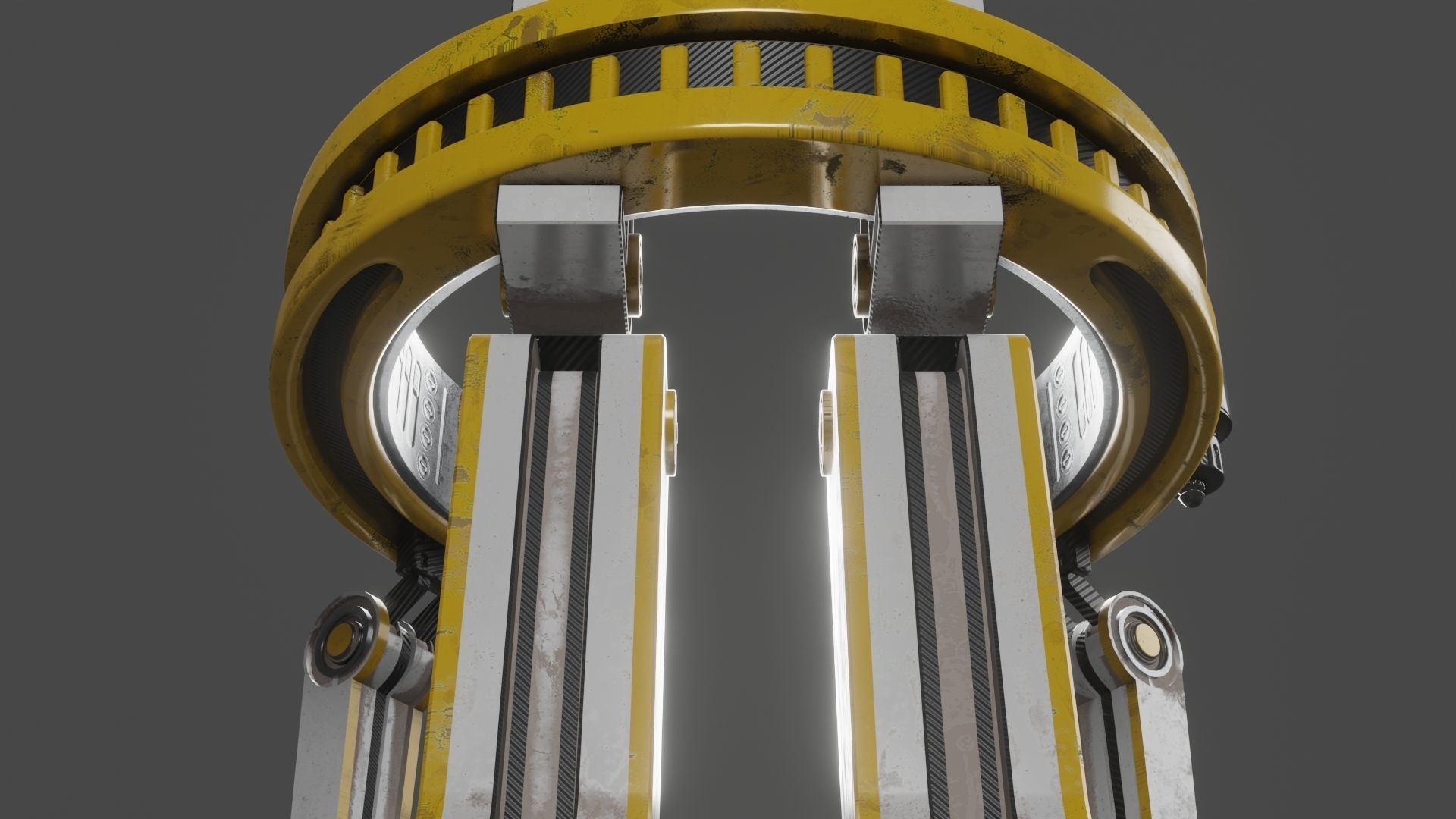 Yellow Robot Sci-fi 3D model_97