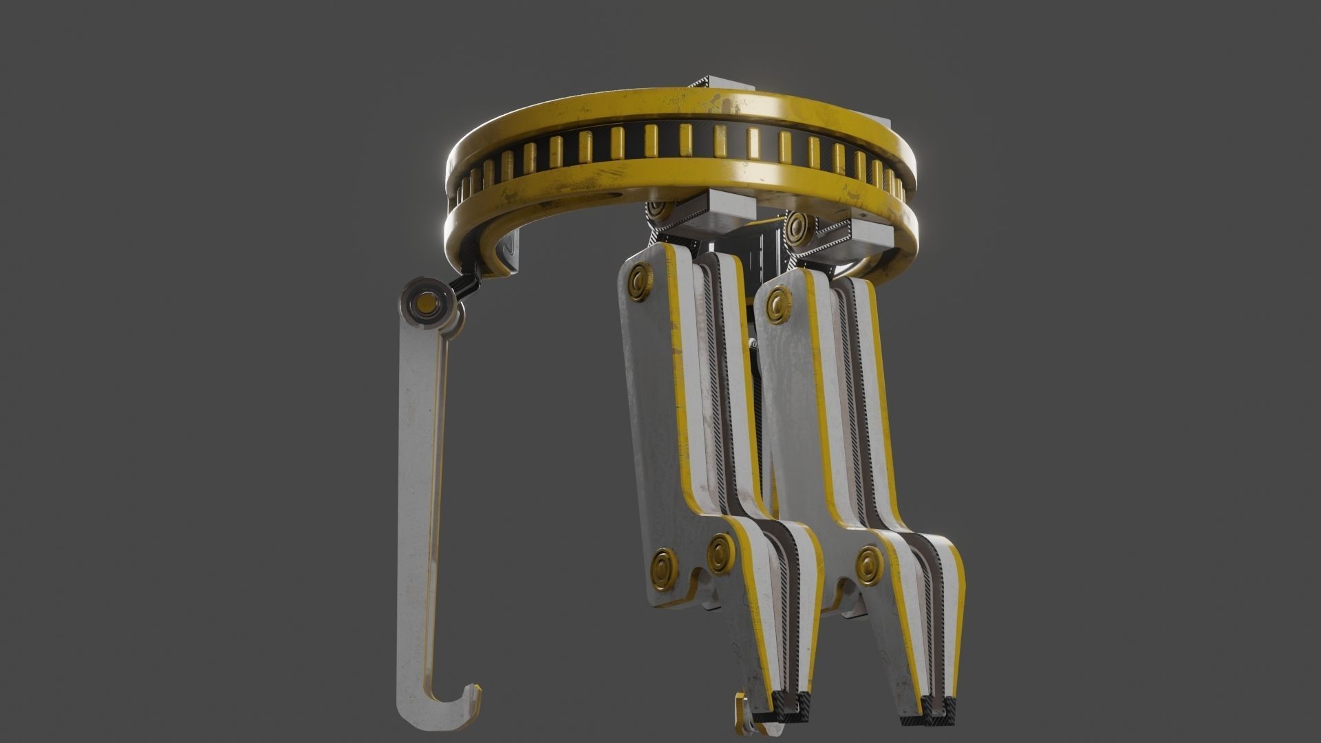 Yellow Robot Sci-fi 3D model_70