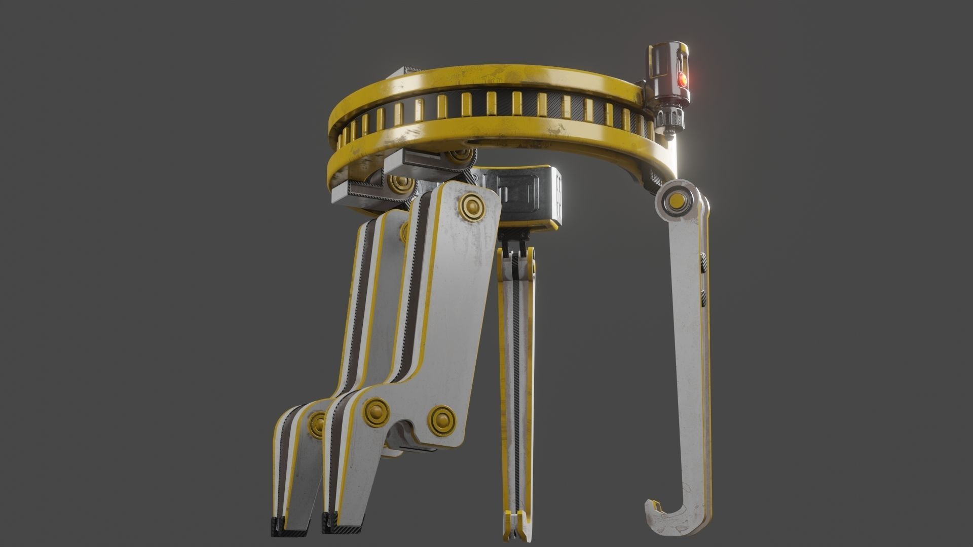 Yellow Robot Sci-fi 3D model_38
