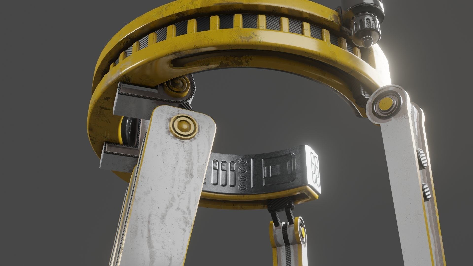 Yellow Robot Sci-fi 3D model_52