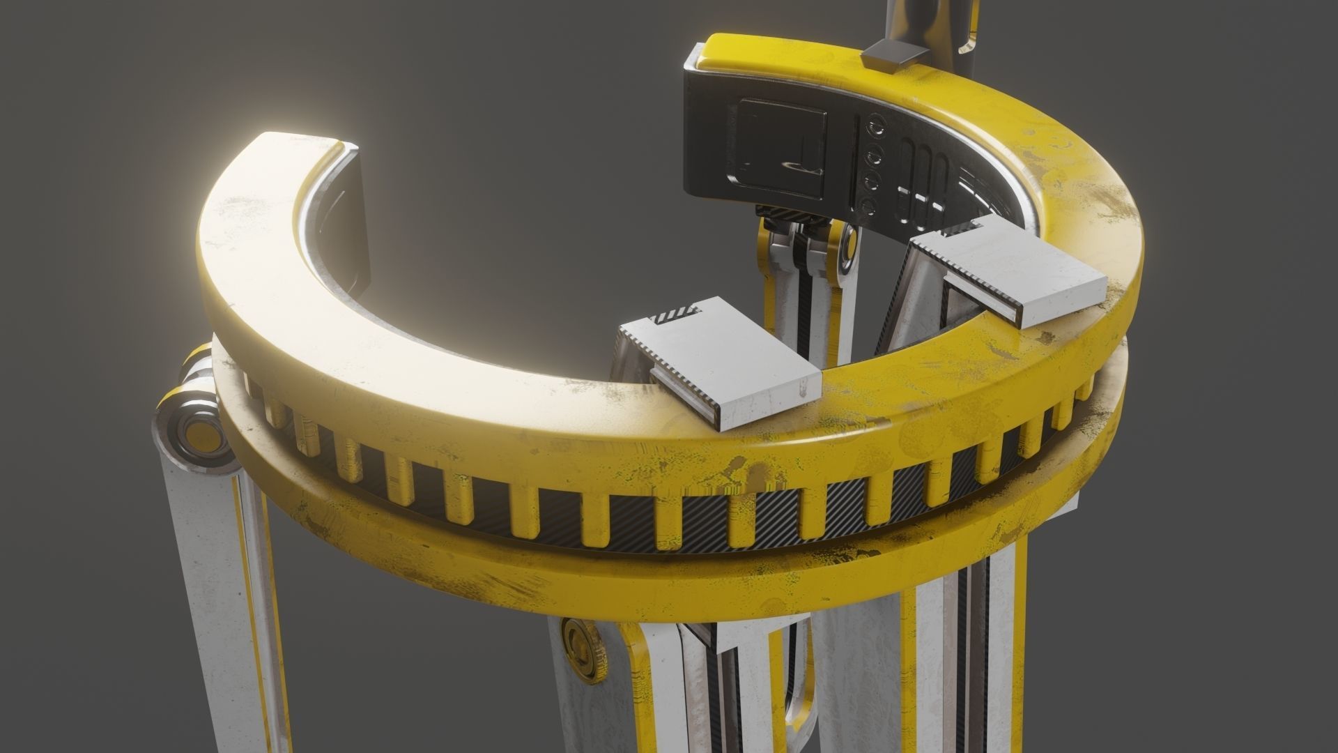 Yellow Robot Sci-fi 3D model_85