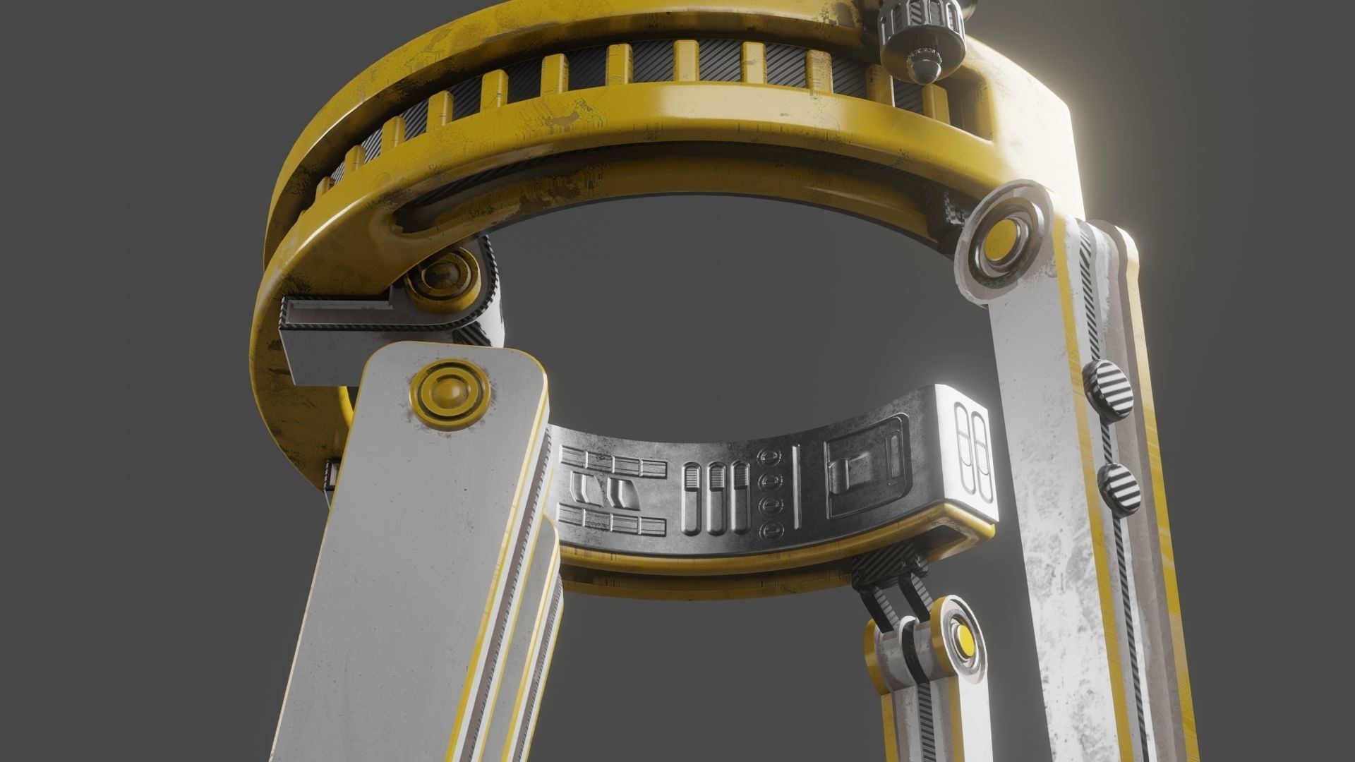 Yellow Robot Sci-fi 3D model_46