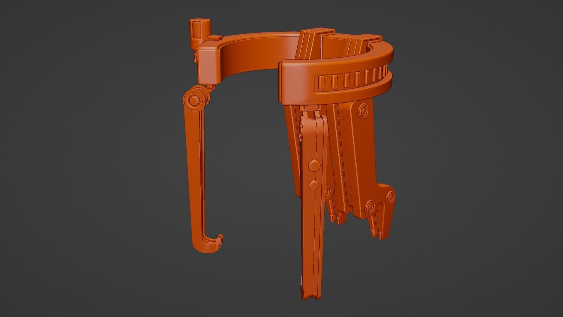 Yellow Robot Sci-fi 3D model_8