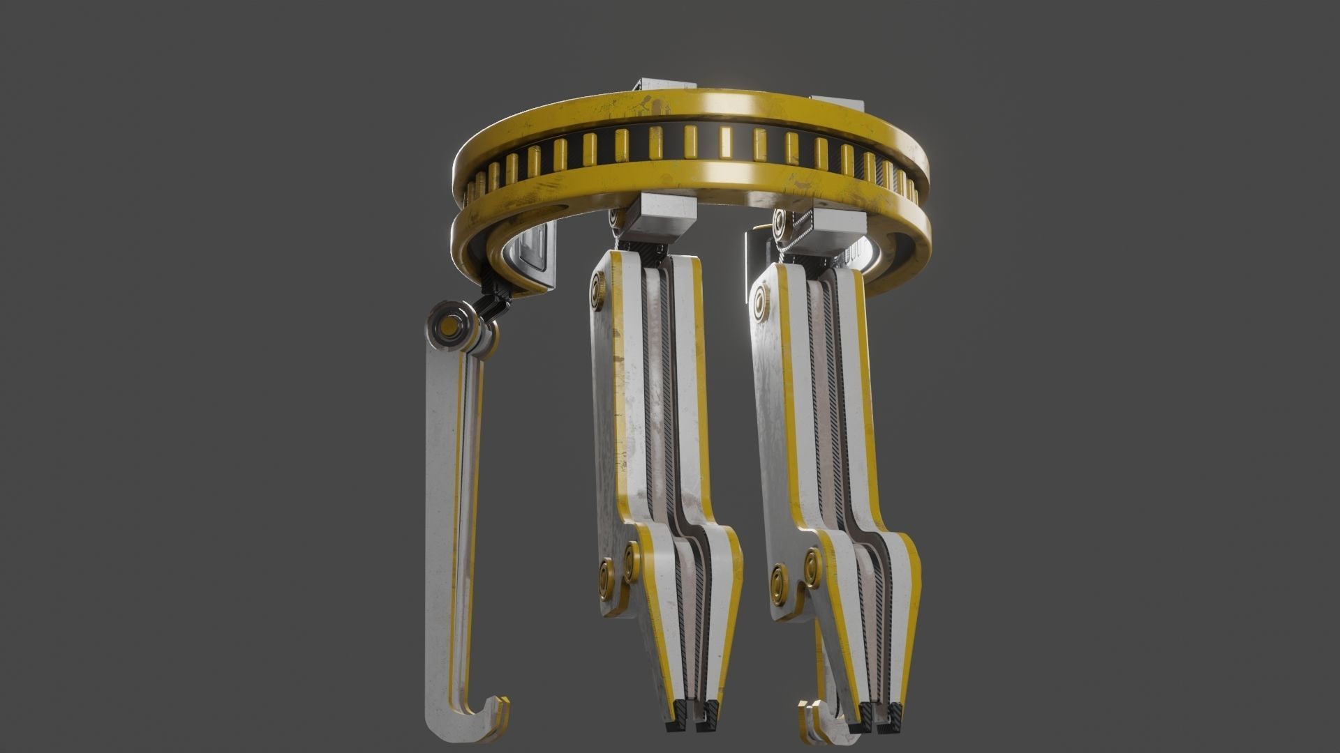 Yellow Robot Sci-fi 3D model_62