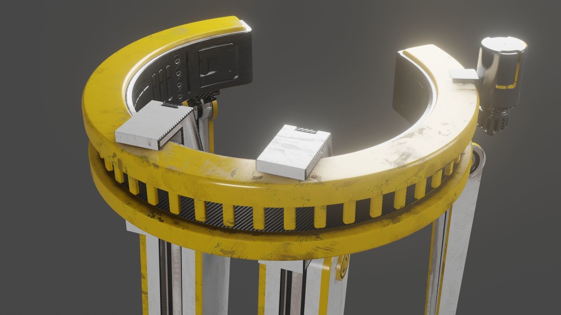 Yellow Robot Sci-fi 3D model_57