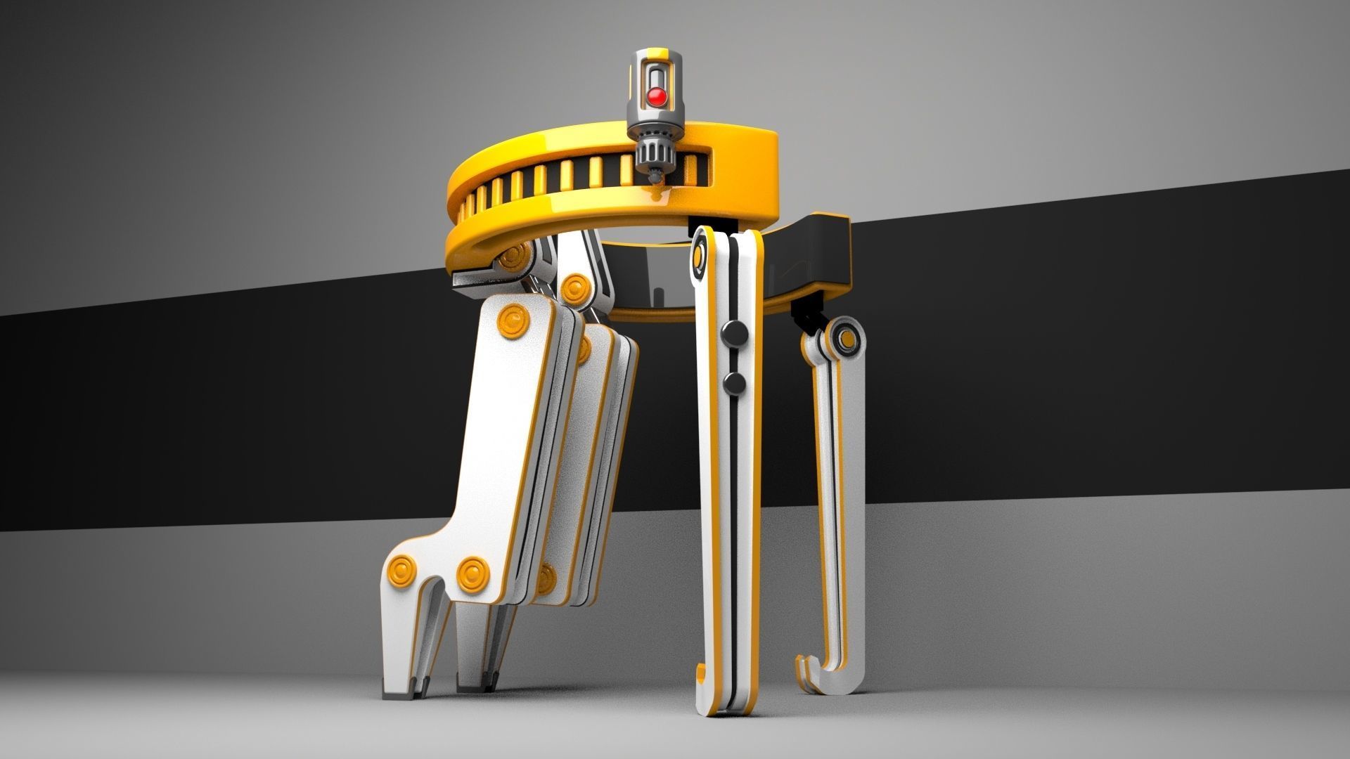 Yellow Robot Sci-fi 3D model_104