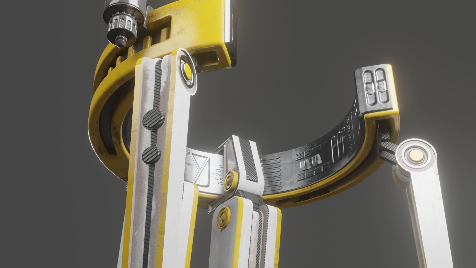 Yellow Robot Sci-fi 3D model_31
