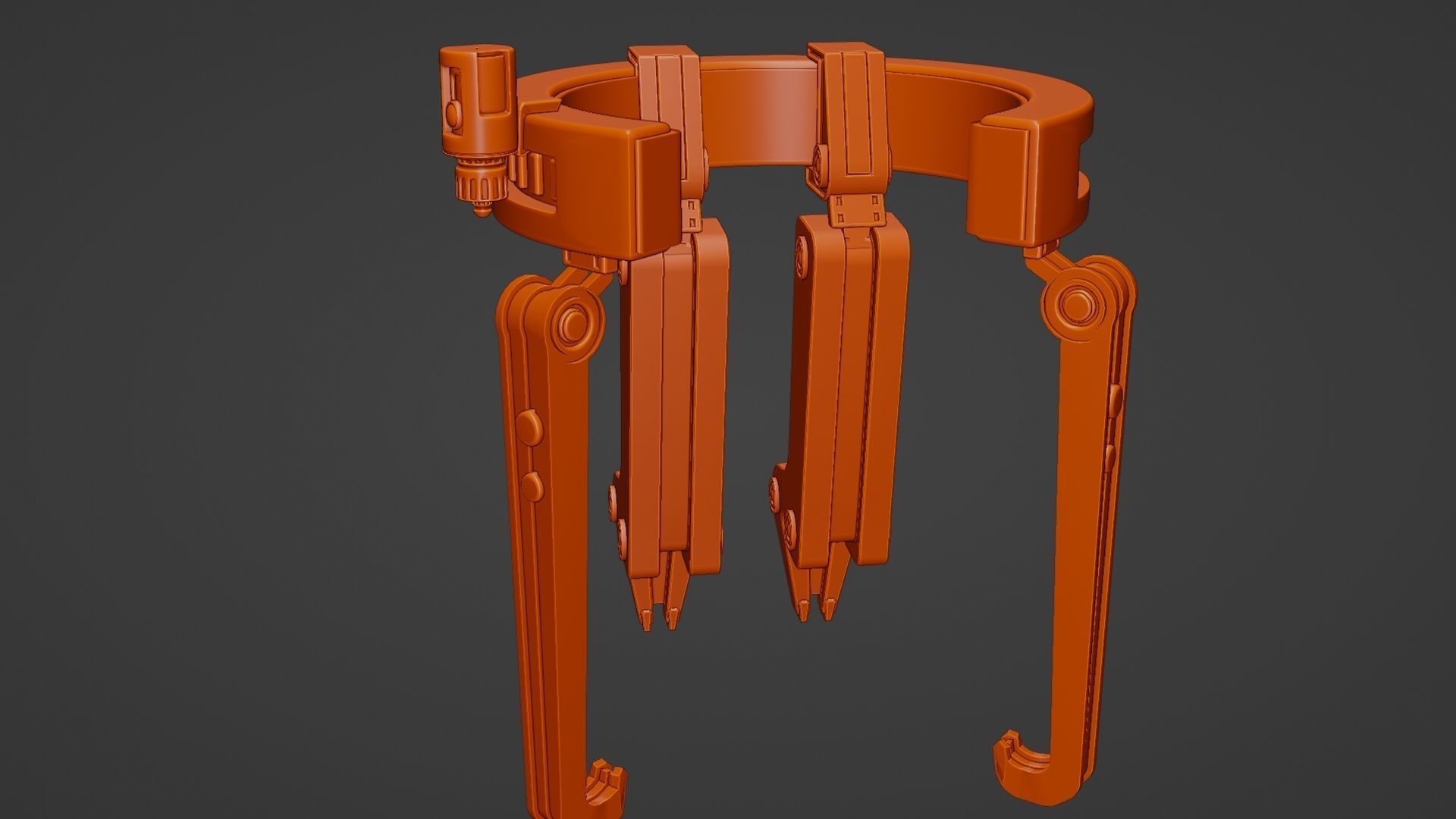 Yellow Robot Sci-fi 3D model_5