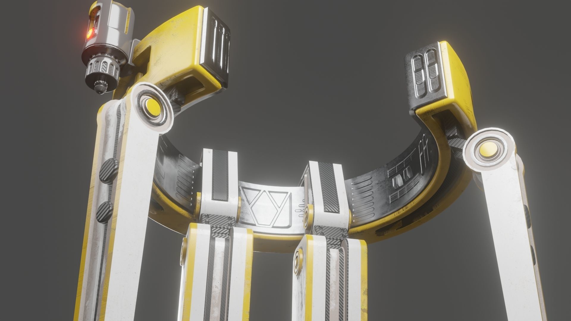 Yellow Robot Sci-fi 3D model_24