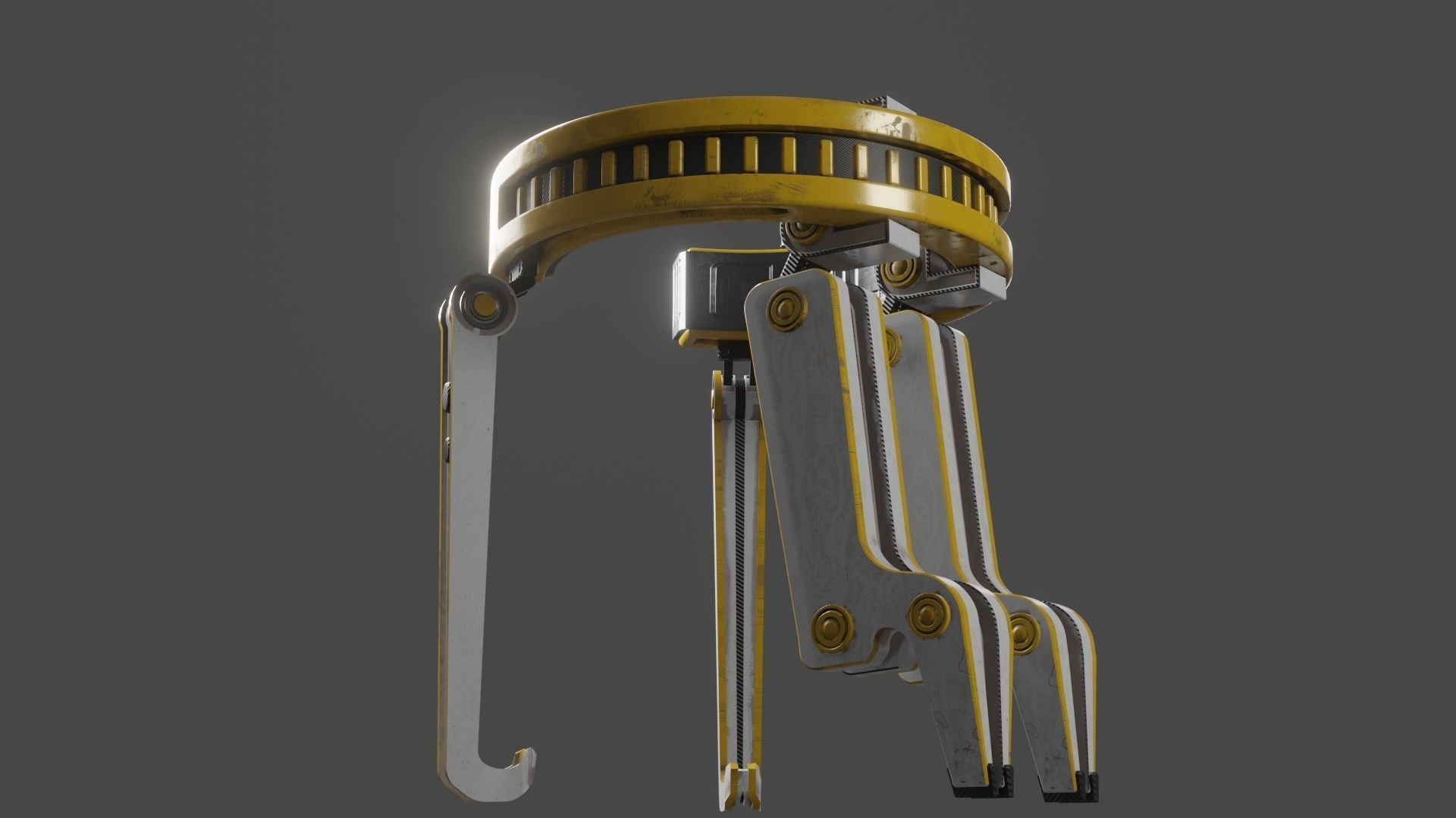 Yellow Robot Sci-fi 3D model_88