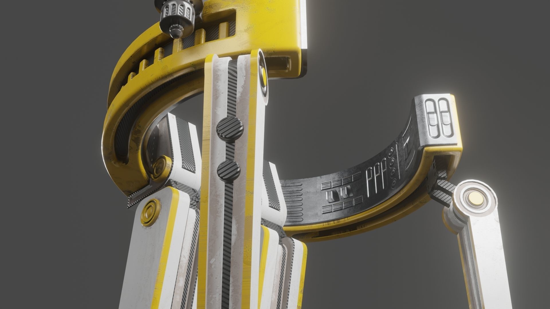Yellow Robot Sci-fi 3D model_33