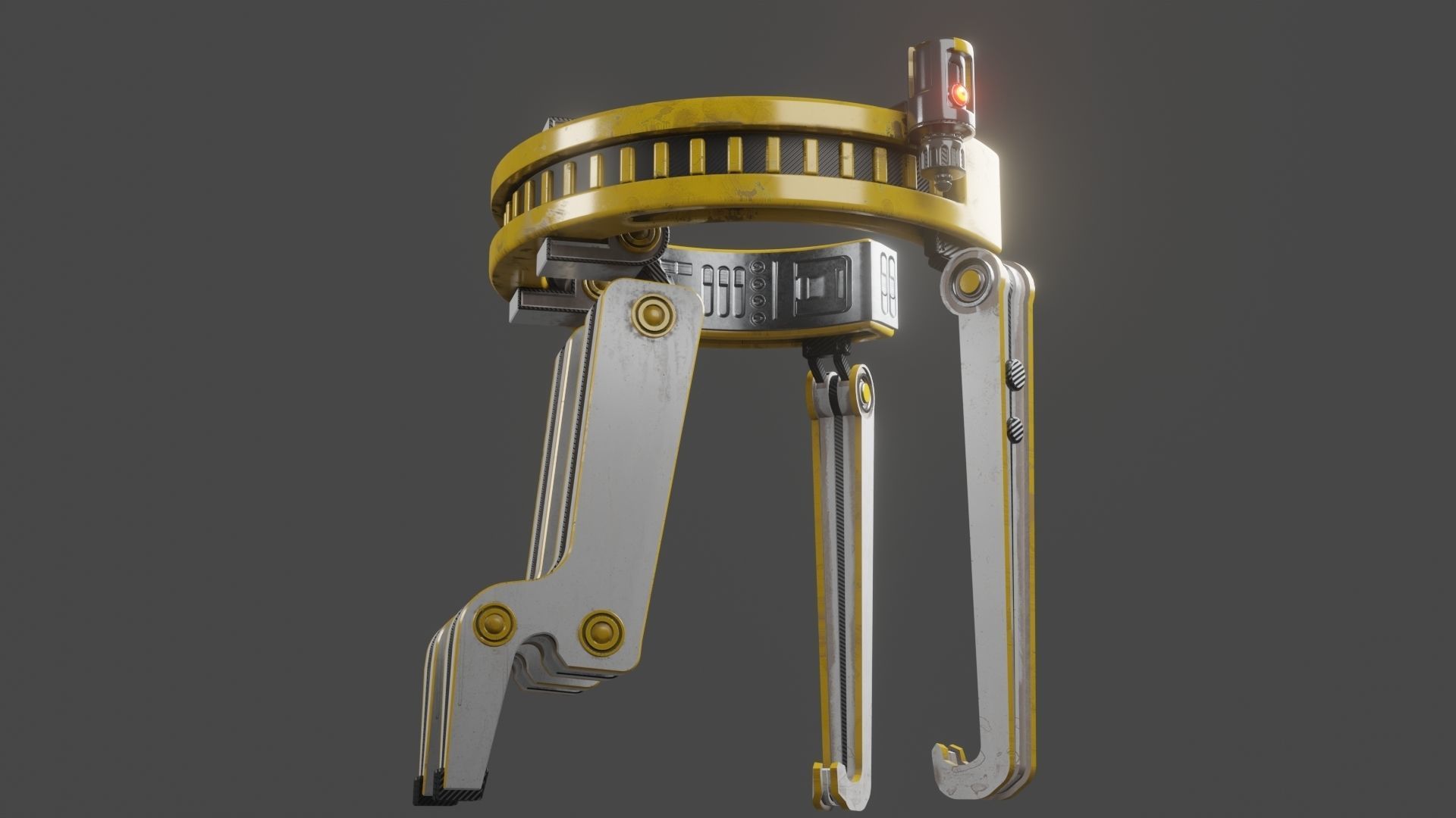 Yellow Robot Sci-fi 3D model_34