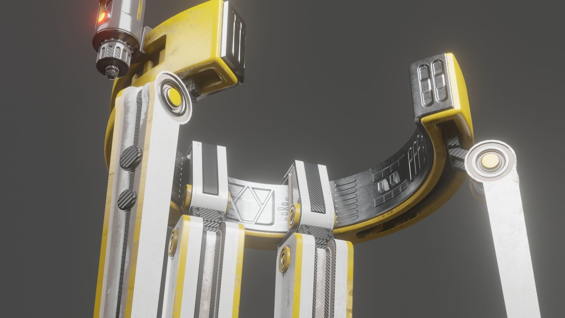 Yellow Robot Sci-fi 3D model_28