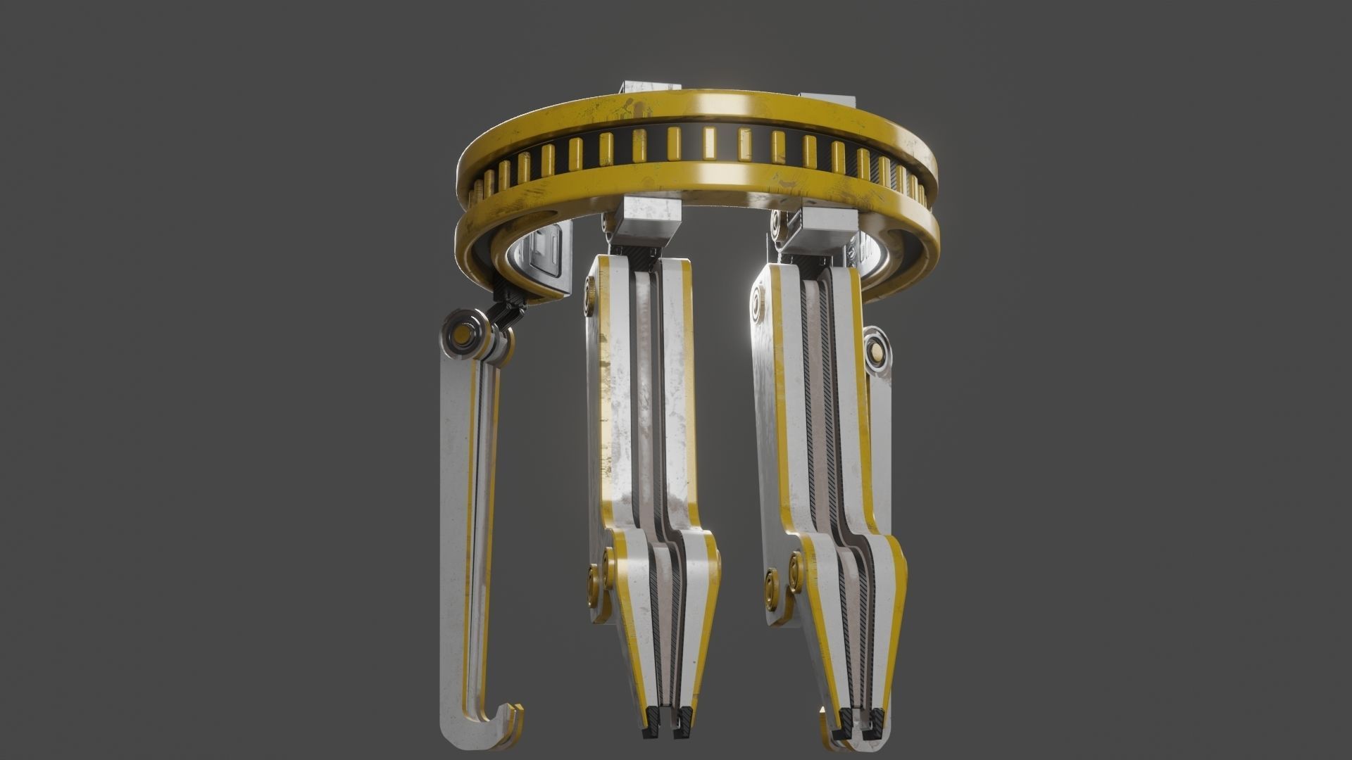Yellow Robot Sci-fi 3D model_60
