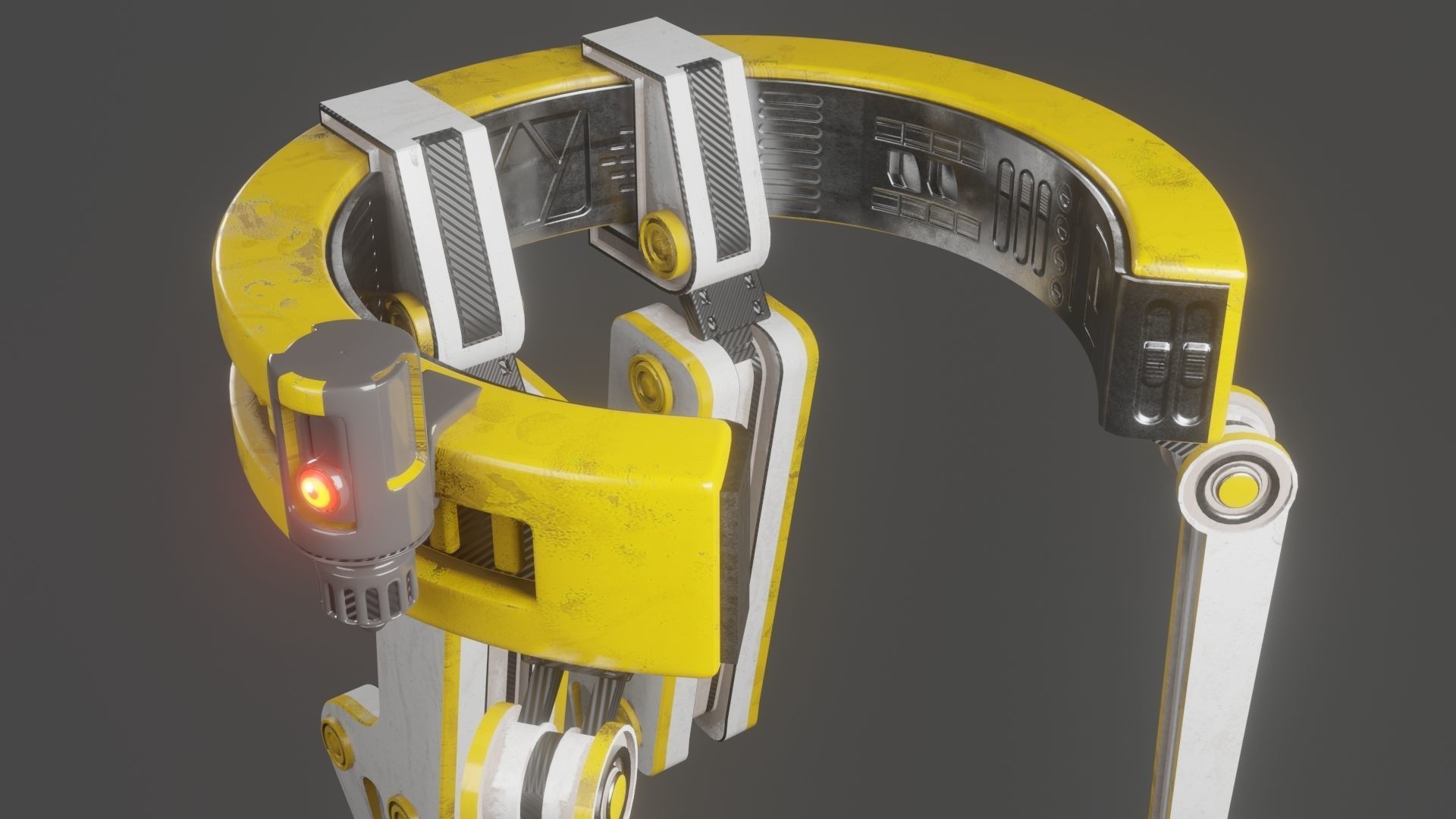 Yellow Robot Sci-fi 3D model_1