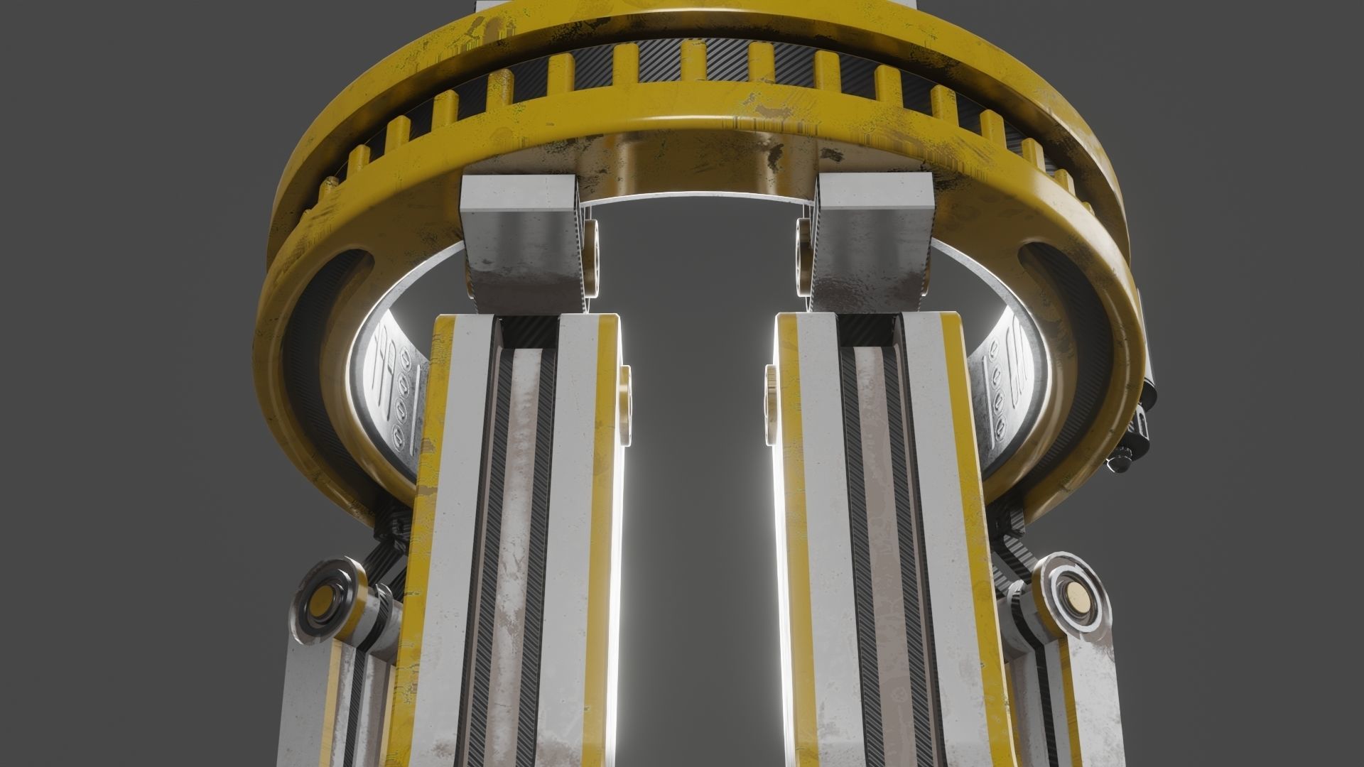 Yellow Robot Sci-fi 3D model_94