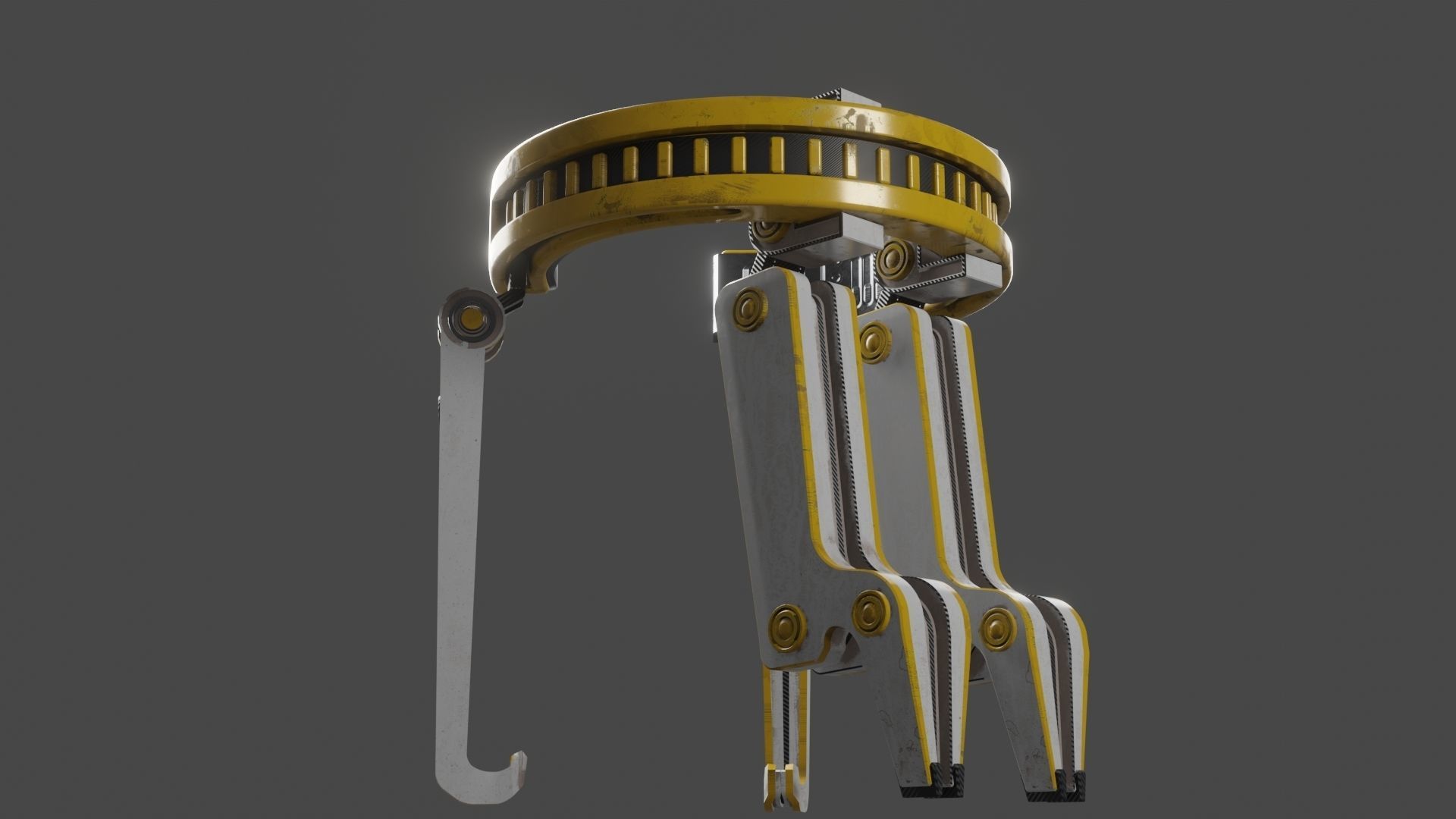 Yellow Robot Sci-fi 3D model_79
